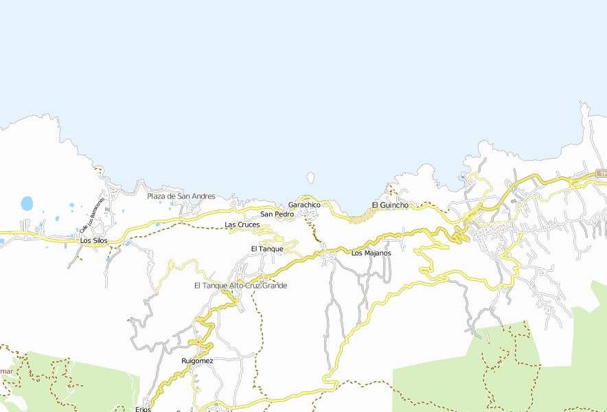 Garachico-Stadtplan mit Luftbild und Hotels von Teneriffa