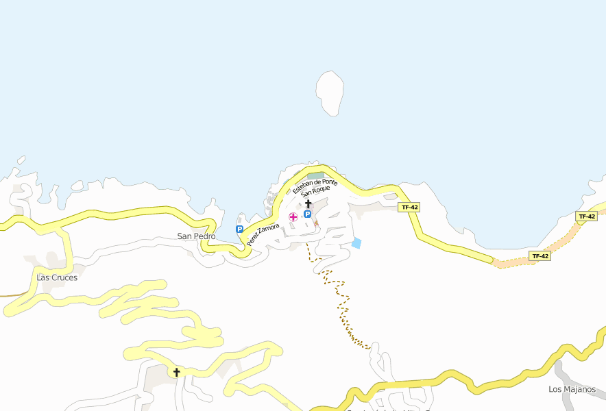 Garachico-Stadtplan mit Luftbild und Hotels von Teneriffa