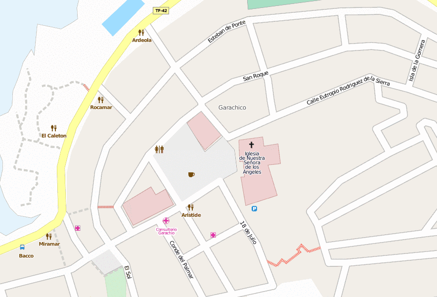 Garachico-Stadtplan mit Luftbild und Hotels von Teneriffa